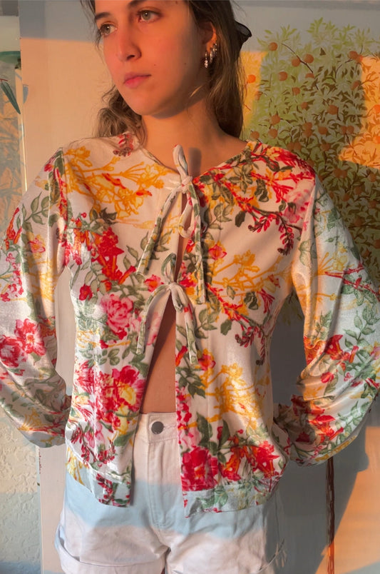 BLUSA VELUDO FLORES