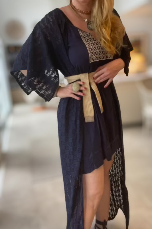 QUIMONO DE TRICOT NAVY